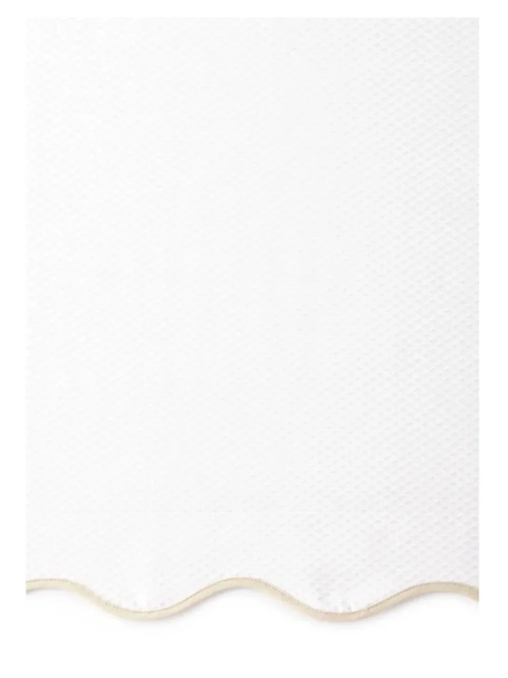 Matouk Lanai Scalloped Coverlet Cotton White/Tan FULL/QUEEN